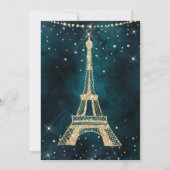 Eiffeltoren blauwgroen goudglitter sparkle Sweet 1 Kaart (Achterkant)