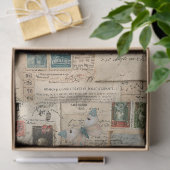 Eiffeltoren, bloemen en vlinders in mixed media tissuepapier (Geschenk)