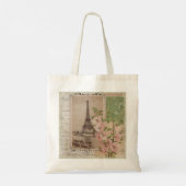 Eiffeltoren Blush Floral Paris script Tote Bag (Achterkant)