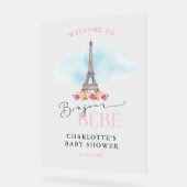 Eiffeltoren Bonjour Baby Welkom Acryl Teken Acryl Bord (Hoek)