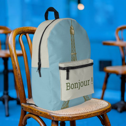 Eiffeltoren - Bonjour Bedrukte Rugzak