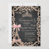 Eiffeltoren Boog Frame Jurk Glitter Vlinder  Kaart (Voorkant)