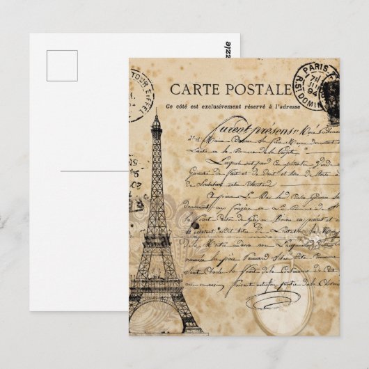 Eiffeltoren Briefkaart (Voorkant / Achterkant)