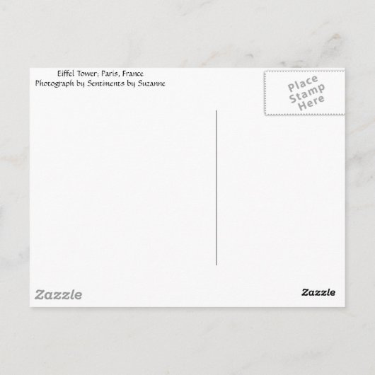 Eiffeltoren Briefkaart (Achterkant)