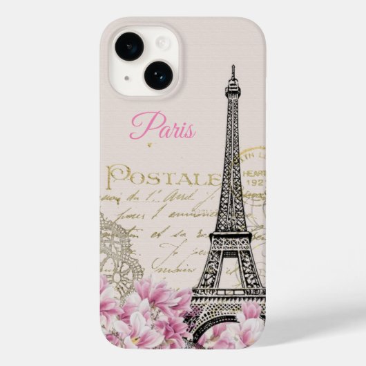Eiffeltoren  briefkaart Magnolias Case-Mate iPhone Case (Achterkant)