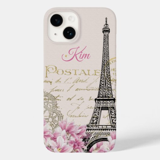 Eiffeltoren  briefkaart Magnolias Case-Mate iPhone Case (Achterkant)