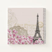 Eiffeltoren  briefkaart Roze Magnolias Notitieboek (Achterkant)