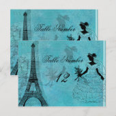 Eiffeltoren bruidstabel nummer Briefkaart (Voorkant / Achterkant)