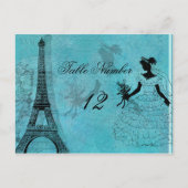 Eiffeltoren bruidstabel nummer Briefkaart (Voorkant)
