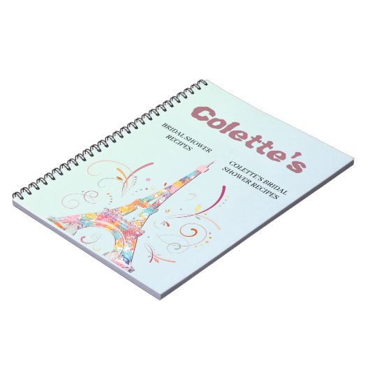 Eiffeltoren bruiloft recept notitieboek (Linkerzijde)