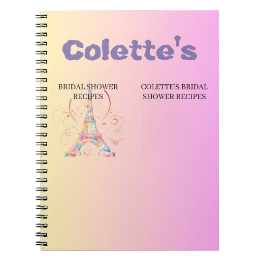 Eiffeltoren bruiloft recept notitieboek (Voorkant)