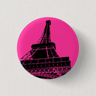Eiffeltoren-Button in roze Ronde Button 3,2 Cm