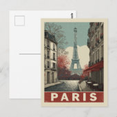  Eiffeltoren Café Parijs Frankrijk Waterverf Briefkaart (Voorkant / Achterkant)