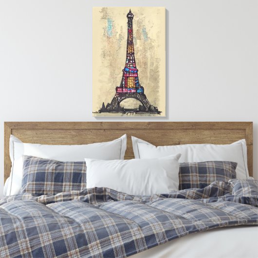 Eiffeltoren Canvas Afdruk (Insitu (Slaapkamer))