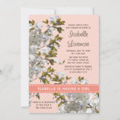 Eiffeltoren Cherry Blossom Baby shower Kaart (Achterkant)