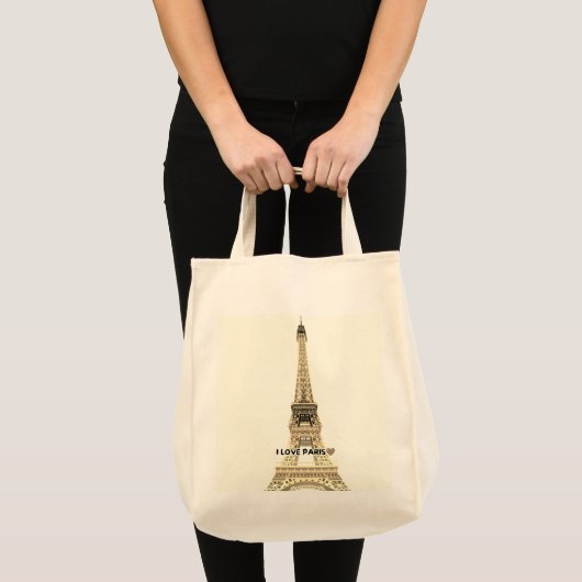 Eiffeltoren Chic Canvas Tas (Voorkant (product))