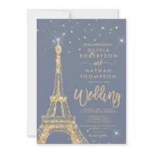 Eiffeltoren chic gold glitter spargel bruiloft