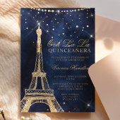 Eiffeltoren chic gold glitter spargel quinceanera kaart