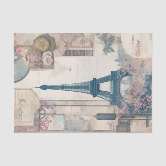 Eiffeltoren Collage Decoupage tissuepapier (Voorkant)