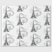 Eiffeltoren collage inpakpapier (Vlak)