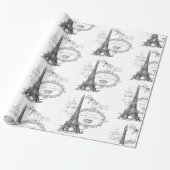 Eiffeltoren collage inpakpapier (Uitgerold)