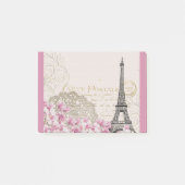  Eiffeltoren collage met roze wijnbloemen Post-it® Notes (Voorkant)