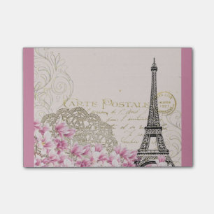  Eiffeltoren collage met roze wijnbloemen Post-it® Notes