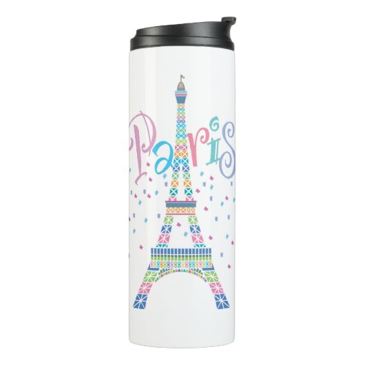 Eiffeltoren Confetti Thermal Tumbler Thermosbeker (Gedraaid links)