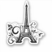 Eiffeltoren Custom-Cut Vinyl Sticker (Voorkant)