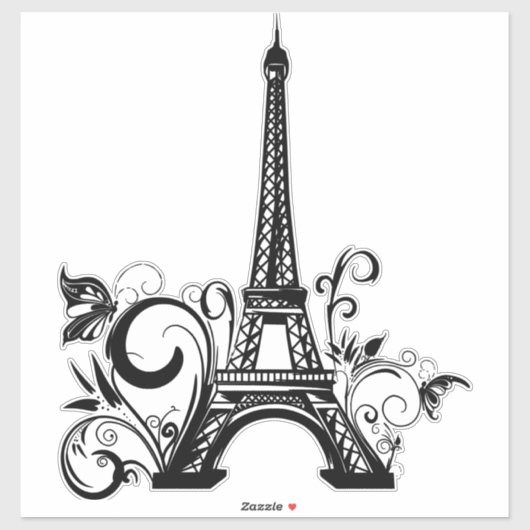 Eiffeltoren Custom-Cut Vinyl Sticker (Vel)