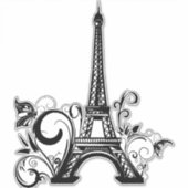 Eiffeltoren Custom-Cut Vinyl Sticker (Voorkant)