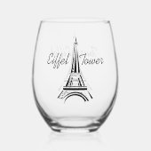 Eiffeltoren Design Stemless wijnglas Wijnglas Zonder Voet (Voorkant)