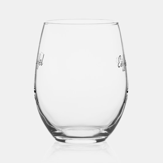 Eiffeltoren Design Stemless wijnglas Zonder Voet (Rechts)