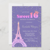 Eiffeltoren Diamanten Violet Sweet 16 Kaart (Voorkant)