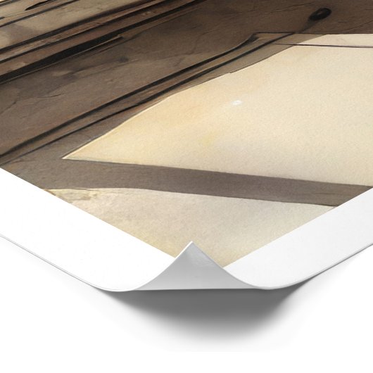 Eiffeltoren door een Window Poster (Hoek)