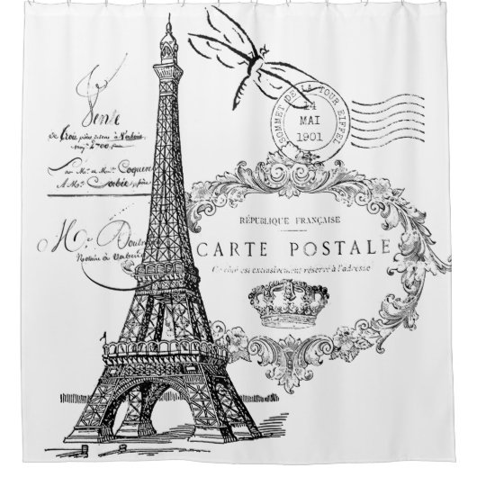 Eiffeltoren Douchegordijn (Voorkant)