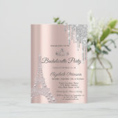 Eiffeltoren, drift Roos Gold Bachelorette party Kaart (Staand voorkant)