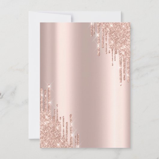 Eiffeltoren, Drip Roos Gold Bachelorette Party Kaart (Achterkant)