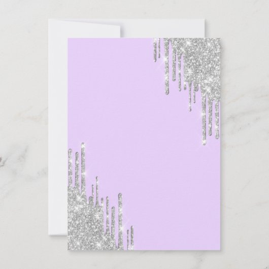 Eiffeltoren,Druppels,Paarse vrijgezellenfeest  Kaart (Achterkant)