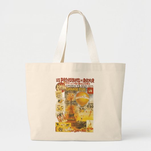 Eiffeltoren en ballon Grote Tote Bag (Voorkant)