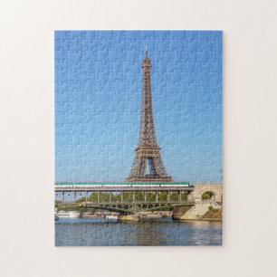 Eiffeltoren en Bir-hakeim bridge - Parijs, Frankri Legpuzzel