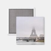 Eiffeltoren en Bir-hakeim-brug op een slechte dag Magneet (Voorkant / Achterkant)