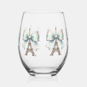 Eiffeltoren en boog wijnglas zonder voet (Rechts)
