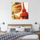 Eiffeltoren en carrousel canvas afdruk (Insitu (Slaapkamer))
