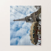 Eiffeltoren en carrousel - Parijs, Frankrijk, Euro Legpuzzel (Verticaal)