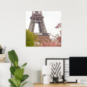 Eiffeltoren en Cherry Blossom Poster (Thuiskantoor)