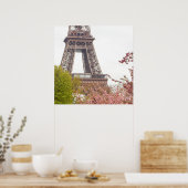 Eiffeltoren en Cherry Blossom Poster (Keuken)