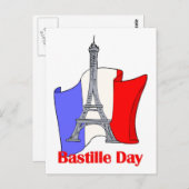 Eiffeltoren en Franse T - shirts op de dag van de Briefkaart (Voorkant / Achterkant)