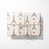 Eiffeltoren en harten cadeaupapier