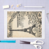 Eiffeltoren en het woord "Parijs" Print Tissuepapier (Craft)